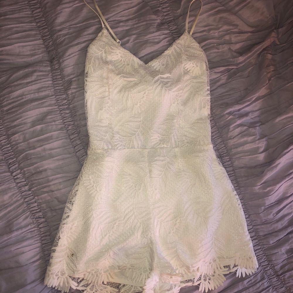 White backless romper